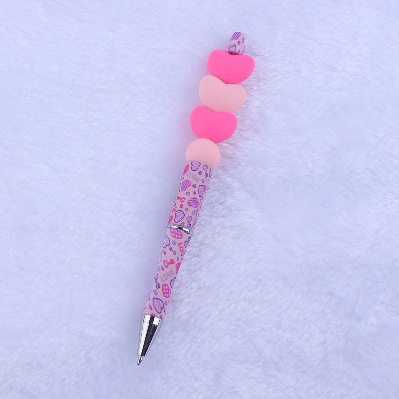 Wholesale Beaded Pens Valentine's Day Love Silicone Handmade Beaded Pen